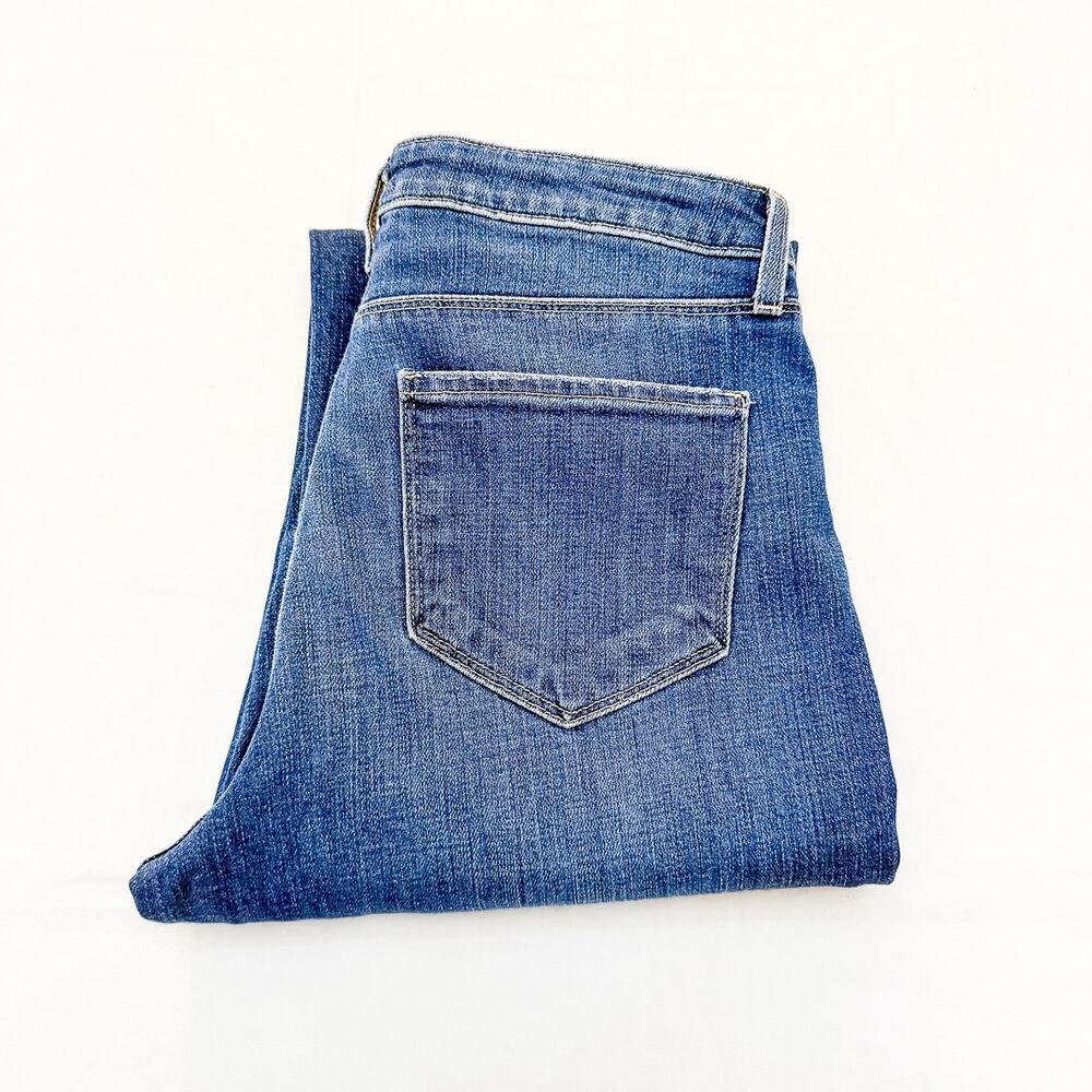 L'Agence Wanda Wide Leg High Rise Sequoia Raw Hem Denim Jeans Size 28